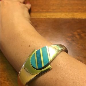 VTG Silver 925 w/Turquoise Stone Bracelet 57.4G